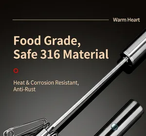 Close-up detail of 316 stainless steel semi-automatic egg whisk head for baking