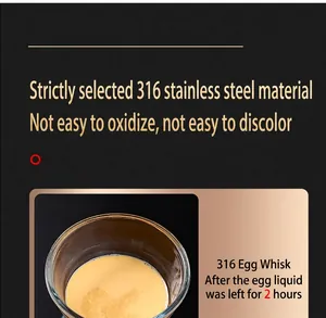 Detail showing 316 stainless steel egg whisk corrosion resistance test with egg liquid