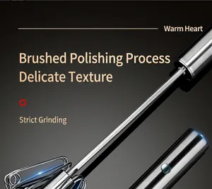 Detailed view of the brushed 316 stainless steel whisk head and polished handle texture