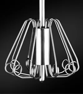 Professional close-up of 316 stainless steel semi-automatic whisk head detail