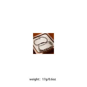 Detail view of ethnic style vintage braided bracelet showing weight 17g and 0.6oz