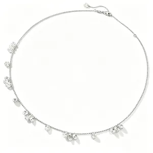 Sparkling 925 silver necklace with teardrop charms in a starry night choker style