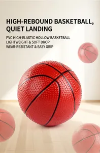 Close-up detail of a textured red PVC silent basketball for indoor sports training