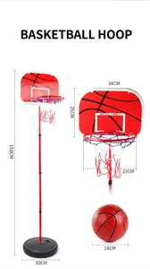 Detailed dimensions of 1.5m adjustable kids basketball hoop for indoor outdoor play