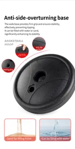 Close-up detail of anti-side-overturning basketball hoop base filled with sand or water