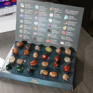 Christmas countdown advent calendar with 24 different natural polished stones and crystals