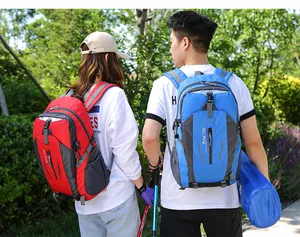 Durable outdoor hiking backpacks for men and women shown in a sunny park setting