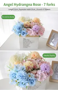 Close-up of mixed artificial silk flowers including roses and daisies in pastel colors