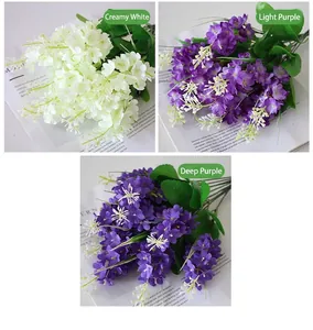 Multi-color artificial daisy bouquets in creamy white, light purple and dark purple