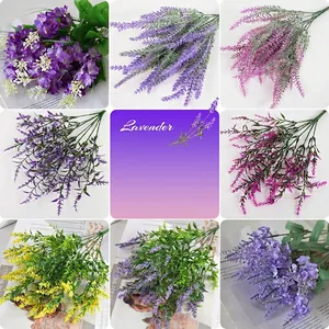 Artificial lavender bouquet multi-color bundle for home garden and indoor decoration