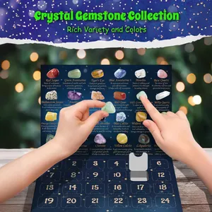 Christmas countdown advent calendar featuring 24 natural crystal gemstones collection