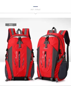 Professional red outdoor hiking backpack with large capacity and multi-pocket design