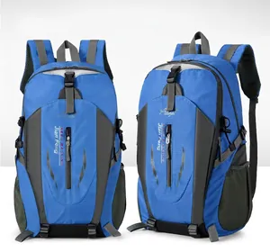 Large capacity blue outdoor hiking backpack for travel and professional sports gear