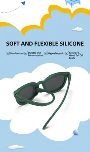 Lunettes de soleil pour enfants en silicone vert flexible avec verres polarisés