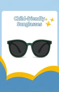 Vue détaillée de lunettes de soleil polarisées pour enfants vert foncé avec protection UV
