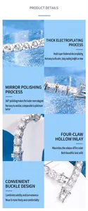 Close-up showing the four-prong moissanite setting and clasp of the 925 silver tennis bracelet