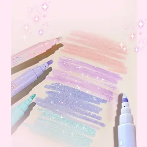 4-pack glitter highlighter set for journaling and drawing with starry sparkle effect.