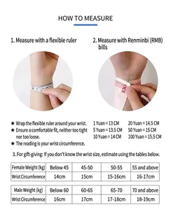 Instructional wrist measurement guide for Moissanite tennis bracelets in 925 silver