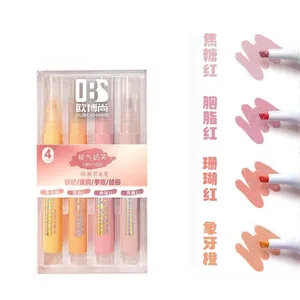 Pack of 4 sparkling glitter highlighter pens in ivory orange and red tones for journaling