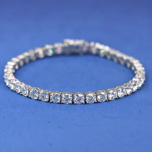 Bracciale Tennis in Argento Sterling 925 Moissanite per Donna Uomo Catena Tennis con Pietre Scintillanti Gioielli Eleganti