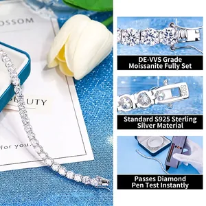 Elegant 925 sterling silver Moissanite tennis bracelet for women sparkling jewelry