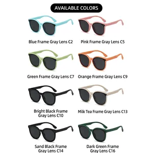 Lunettes de soleil polarisées pour enfants tendance avec protection UV, couleurs