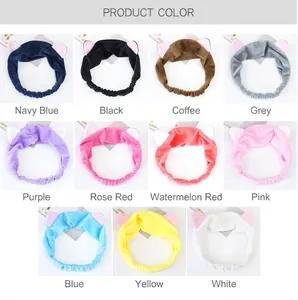 Collection de bandeaux oreilles de chat en peluche de couleurs vives pour le visage