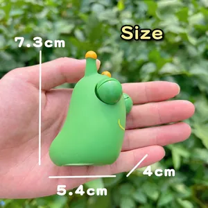 Detailed dimensions of the green caterpillar popping eye squeeze stress relief toy