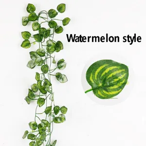 Detailed macro view of artificial watermelon style ivy leaf with green vein patterns