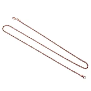 Collier chaîne de corde en acier au titane rose gold pour hommes et femmes, style hip hop