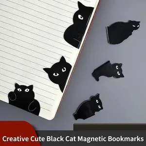 Cute Black Cat Magnetic Bookmarks For Cat Lovers Students Teachers School Stationery Funny Kitten Reading Page Markers