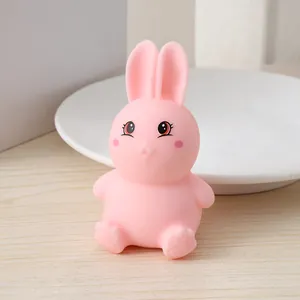 Cute pink rabbit squeeze toy for stress relief with slow rebound soft material