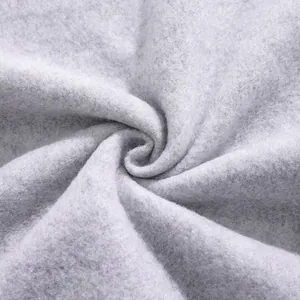 Close-up of soft grey fleece fabric detail for autumn winter sweatshirt