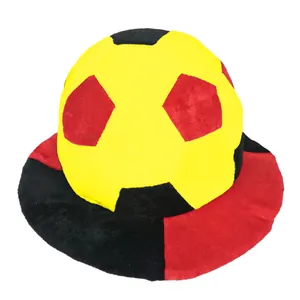 Plush soccer fan hat in German flag colors red black and yellow for world cup fans