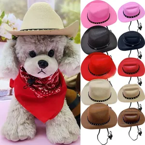 Set aus bunten Mini-Haustier-Cowboyhüten für Hunde und Katzen, ideal für Partygeschenke