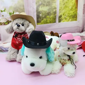Mini-Cowboyhüte für Haustiere, verschiedene Farben, ideal für Hunde und Katzen.