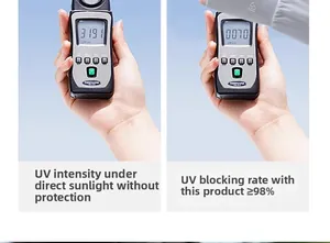 Effective UV protection test showing 98% blocking rate for cooling ice silk arm sleeves.