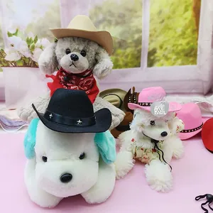 Set bunter Miniatur-Filz-Cowboyhüte für kleine Hunde und Katzen für die Urlaubskostümparty