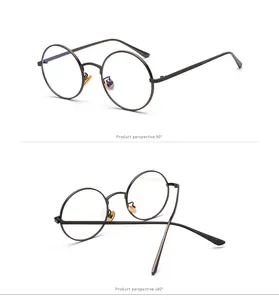 Unisex retro metal round frame sunglasses shown in 90 and 180 degree product views