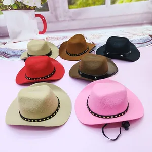 Mini-Haustier-Cowboyhüte in verschiedenen Farben mit verstellbaren Riemen