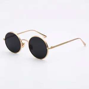 Retro Round Metal Frame Sunglasses For Men Women UV400 Protection Vintage Punk Hip Hop Style Small Frame Fashion Eyewear