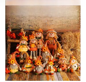 Thanksgiving scarecrow and gnome doll collection for harvest festival home decor
