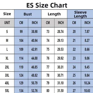 Comprehensive size chart for striped 3D digital print Hawaiian loose short sleeve shirt