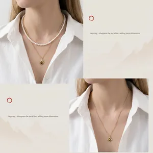 Elegant gold layered necklace with tiger eye sunburst pendant for retro chic women