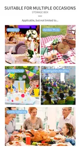 Multiple usage scenarios for the thickened PEVA oil-proof disposable round tablecloth.