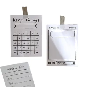 Minimalist salt-style memo pads set featuring weekly plan and messaging UI design
