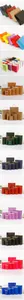 Detailed view of colorful kraft paper shopping bags in various sizes