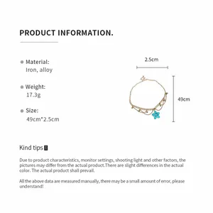 Product specification card for vintage blue flower pendant necklace and anklet set