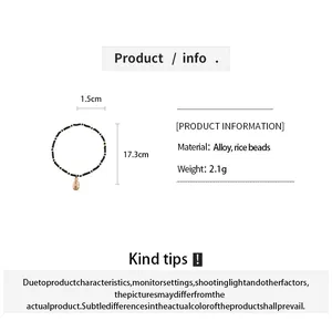 Detailed product specification of beach style rice bead bracelet with shell pendant