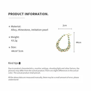Détails du produit pour collier vintage orné de perles d'imitation et de strass